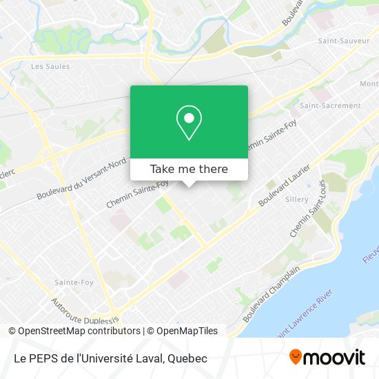 Le PEPS de l'Université Laval map
