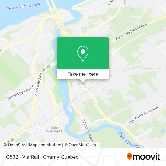 Q502 - Via Rail - Charny map