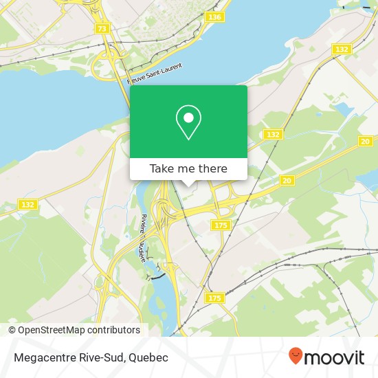 Megacentre Rive-Sud map