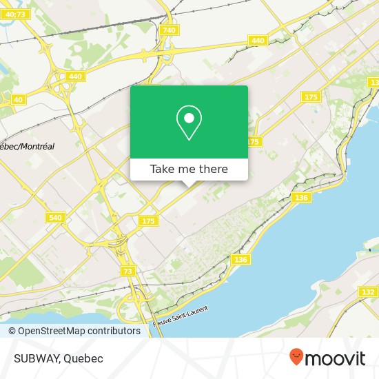 SUBWAY, 2600 Boulevard Laurier Québec, QC G1V map
