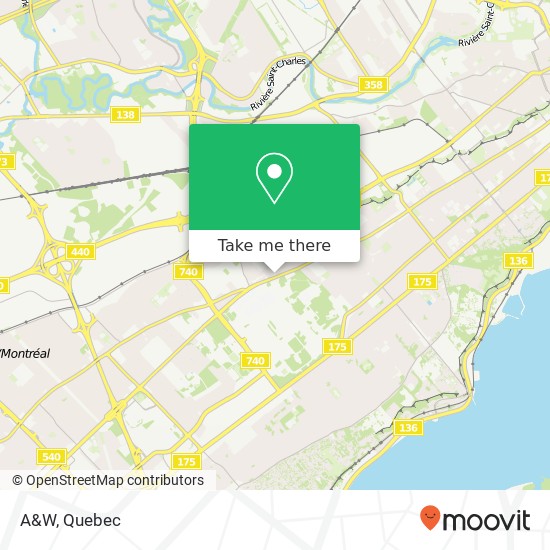 A&W, 2250 Chemin Ste-Foy Québec, QC G1V map