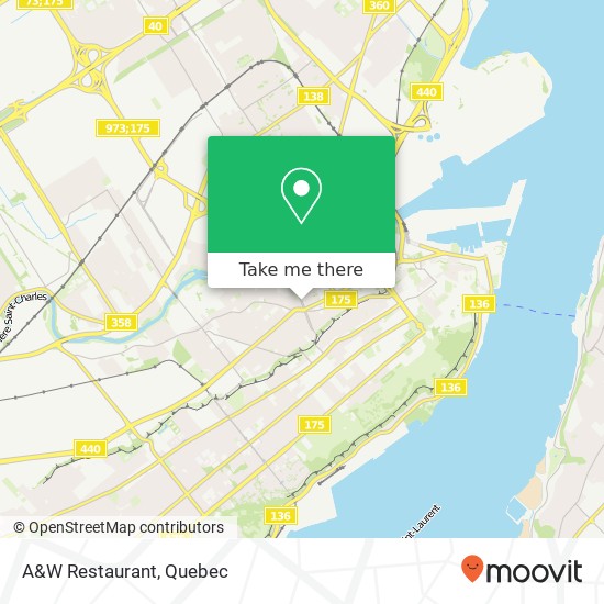 A&W Restaurant, Rue St-Joseph Québec, QC G1K map
