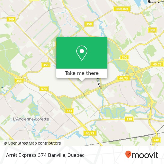 Arrêt Express 374 Banville map