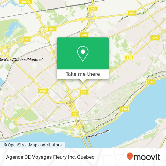 Agence DE Voyages Fleury Inc map