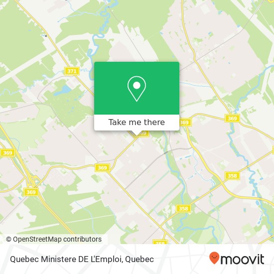Quebec Ministere DE L'Emploi map