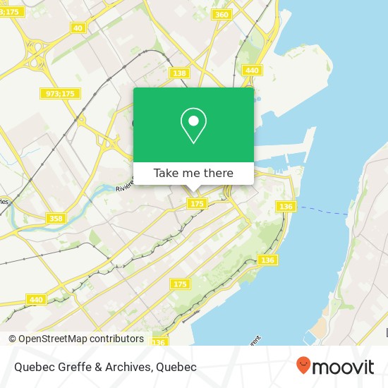 Quebec Greffe & Archives map