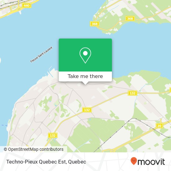 Techno-Pieux Quebec Est map