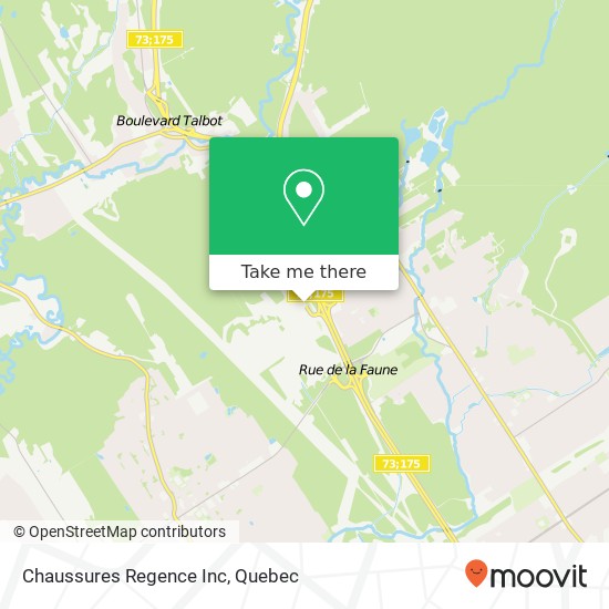 Chaussures Regence Inc map