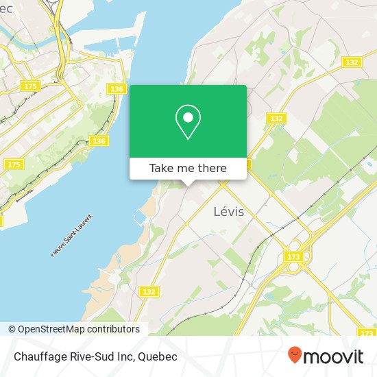 Chauffage Rive-Sud Inc map