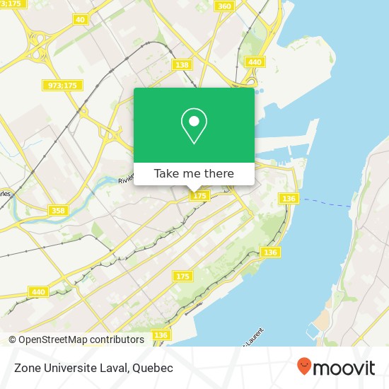 Zone Universite Laval map