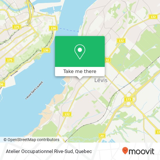 Atelier Occupationnel Rive-Sud map