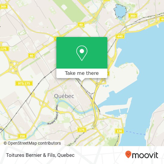 Toitures Bernier & Fils map