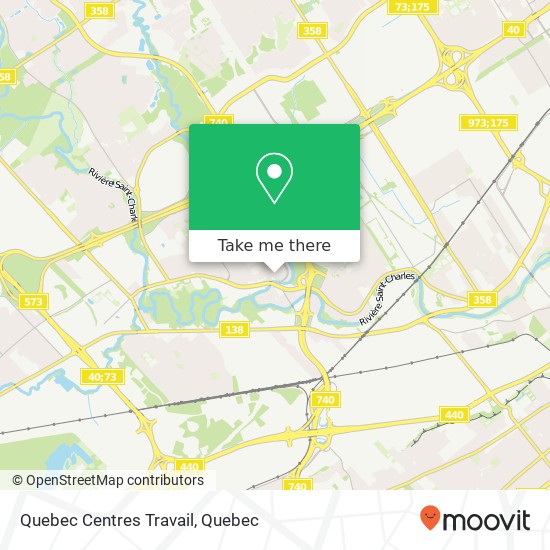 Quebec Centres Travail map