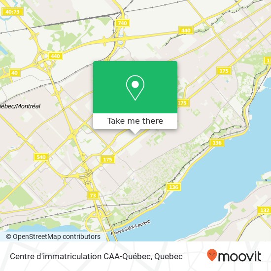 Centre d'immatriculation CAA-Québec map