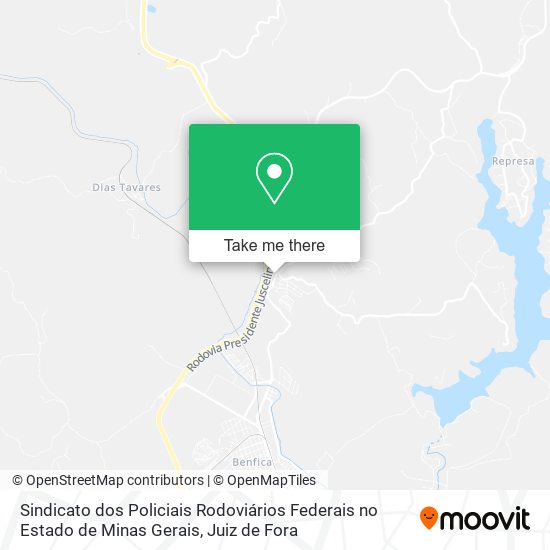 Sindicato dos Policiais Rodoviários Federais no Estado de Minas Gerais map