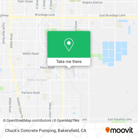 Chuck's Concrete Pumping map