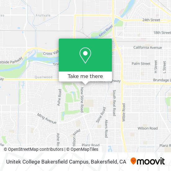 Mapa de Unitek College Bakersfield Campus
