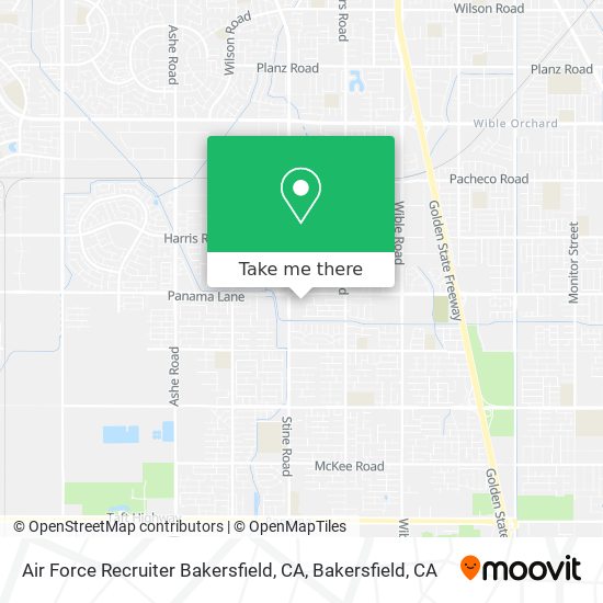 Air Force Recruiter Bakersfield, CA map