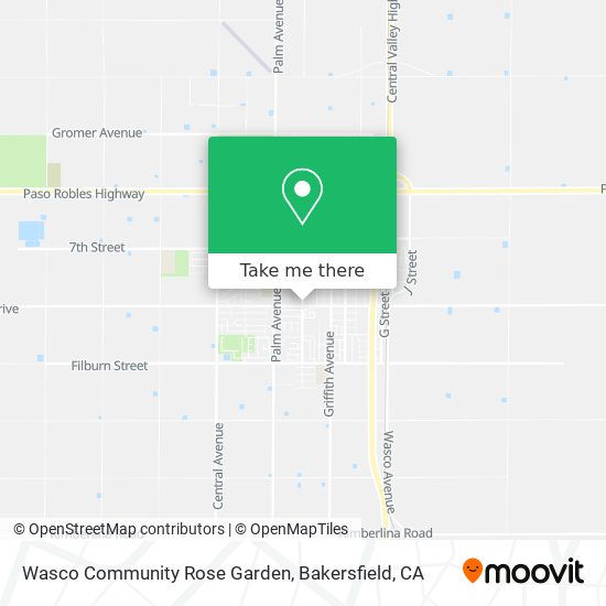 Wasco Community Rose Garden map