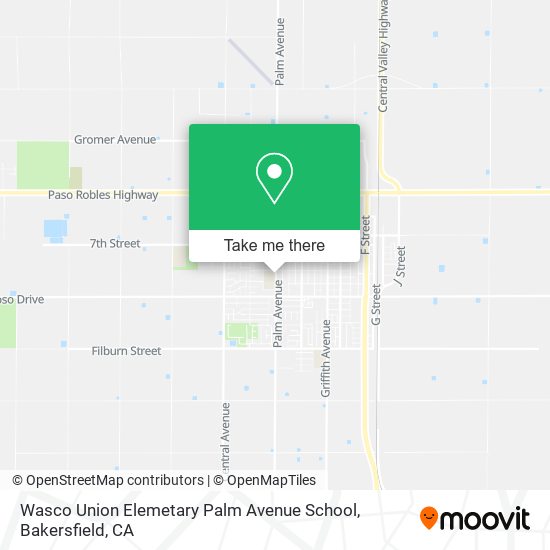 Wasco Union Elemetary Palm Avenue School map