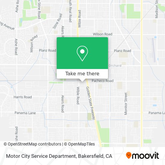 Motor City Service Department map