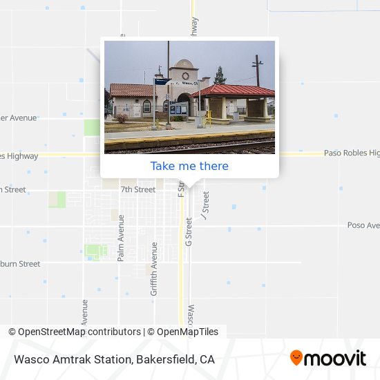 Wasco Amtrak Station map