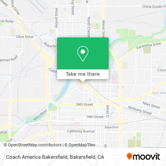 Coach America Bakersfield map