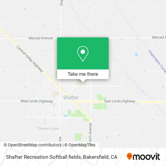 Mapa de Shafter Recreation Softball fields