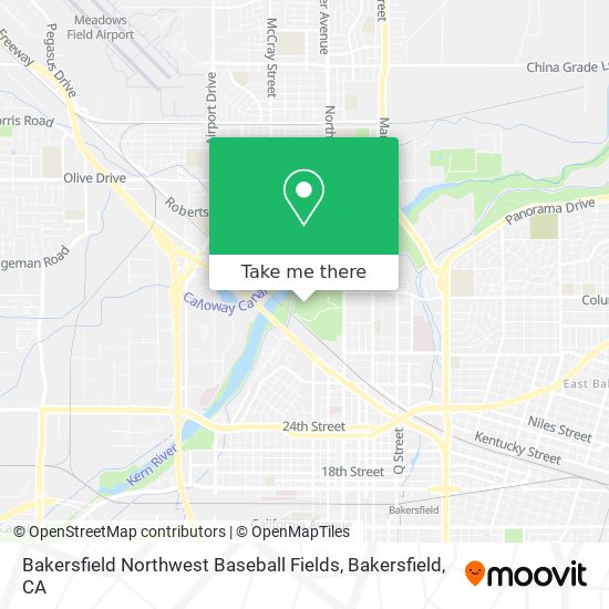 Mapa de Bakersfield Northwest Baseball Fields