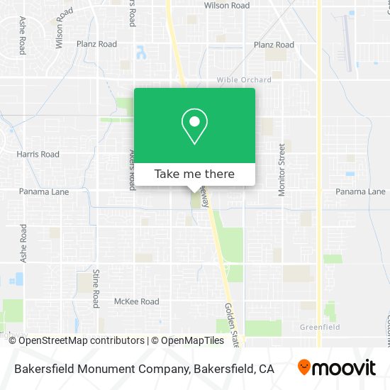 Bakersfield Monument Company map