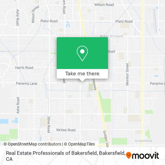 Real Estate Professionals of Bakersfield map