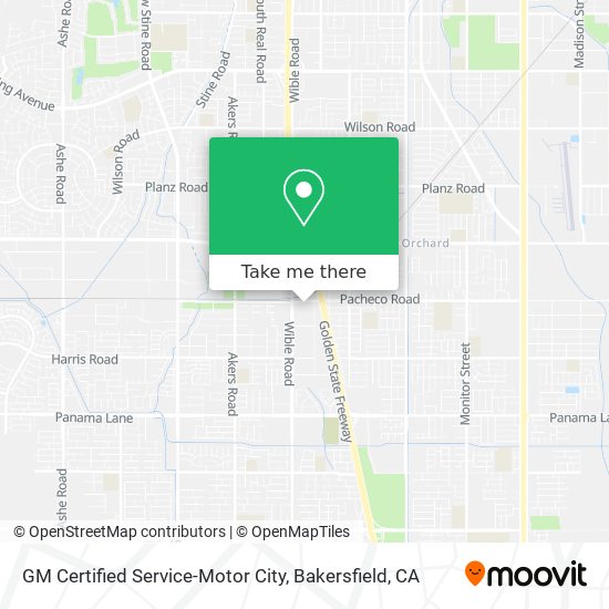 Mapa de GM Certified Service-Motor City