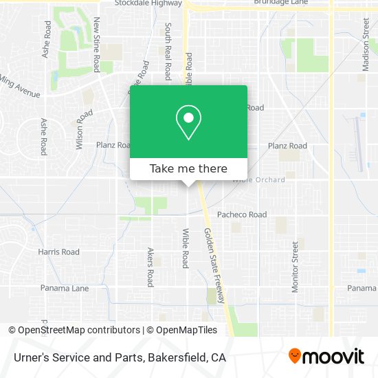 Urner's Service and Parts map