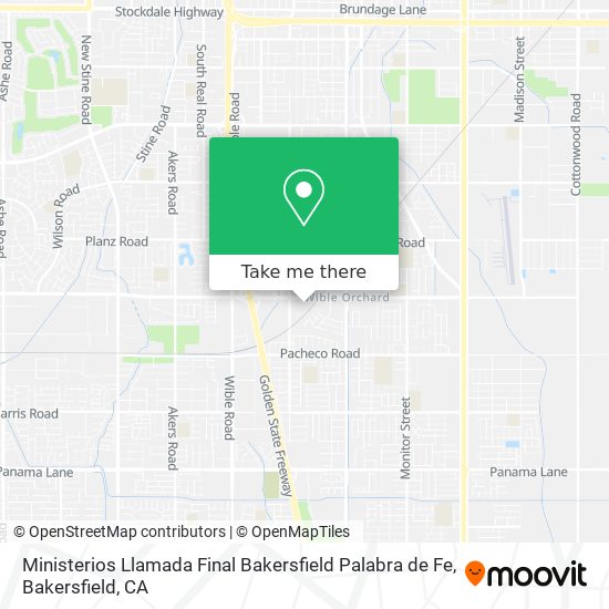 Ministerios Llamada Final Bakersfield Palabra de Fe map