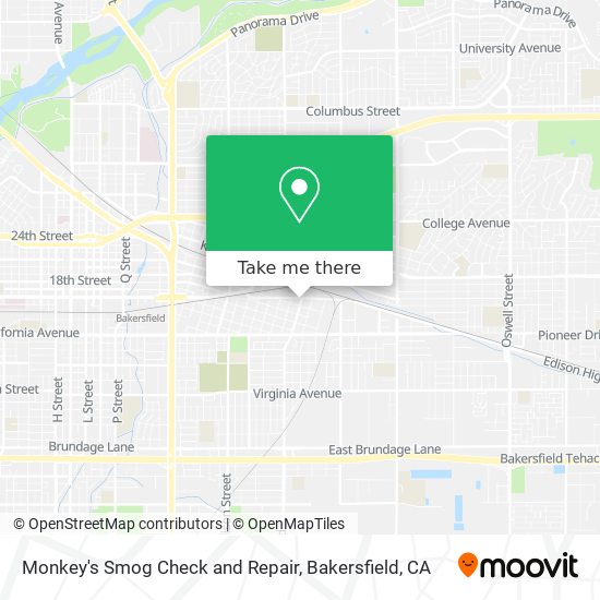 Monkey's Smog Check and Repair map