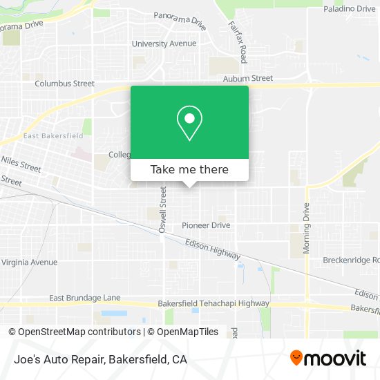 Joe's Auto Repair map