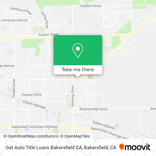 Mapa de Get Auto Title Loans Bakersfield CA