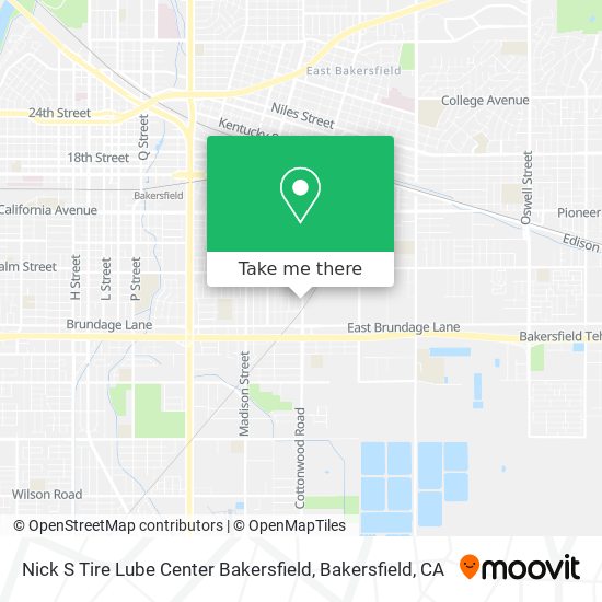 Mapa de Nick S Tire Lube Center Bakersfield