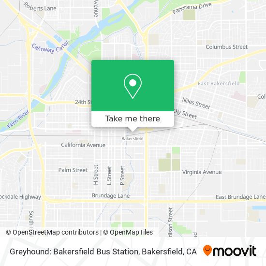 Mapa de Greyhound: Bakersfield Bus Station