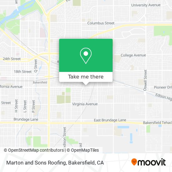 Marton and Sons Roofing map