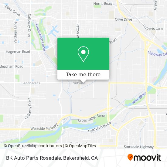 BK Auto Parts Rosedale map