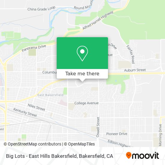 Big Lots - East Hills Bakersfield map