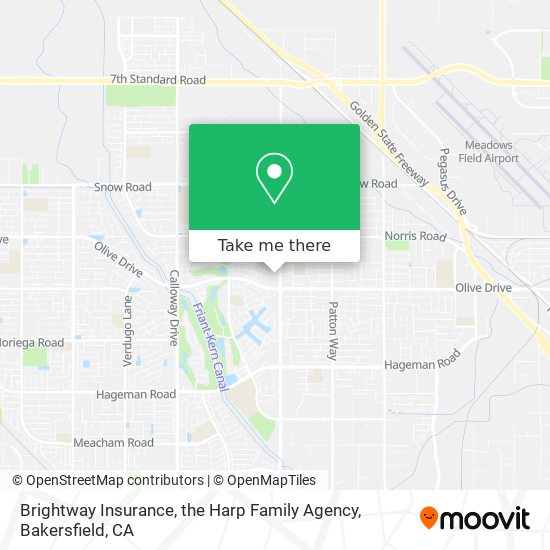 Brightway Insurance, the Harp Family Agency map