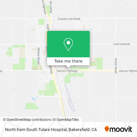 Mapa de North Kern South Tulare Hospital