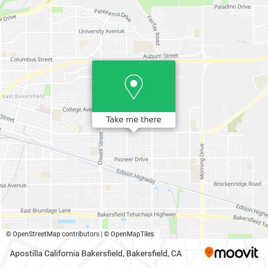 Apostilla California Bakersfield map