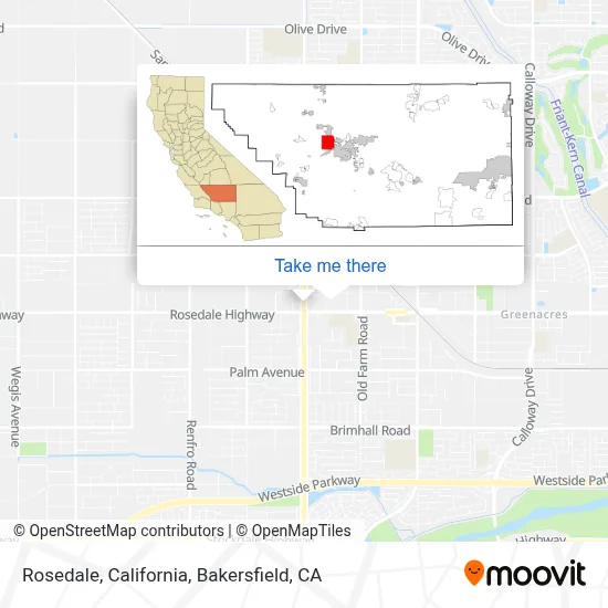 Rosedale, California map