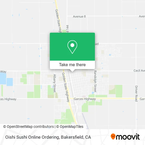 Mapa de Oishi Sushi Online Ordering
