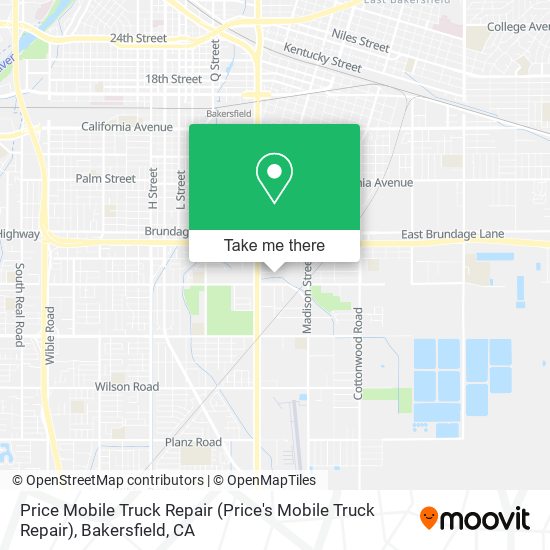 Price Mobile Truck Repair map