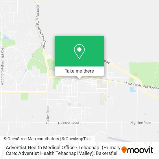 Mapa de Adventist Health Medical Office - Tehachapi (Primary Care: Adventist Health Tehachapi Valley)