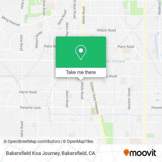 Bakersfield Koa Journey map